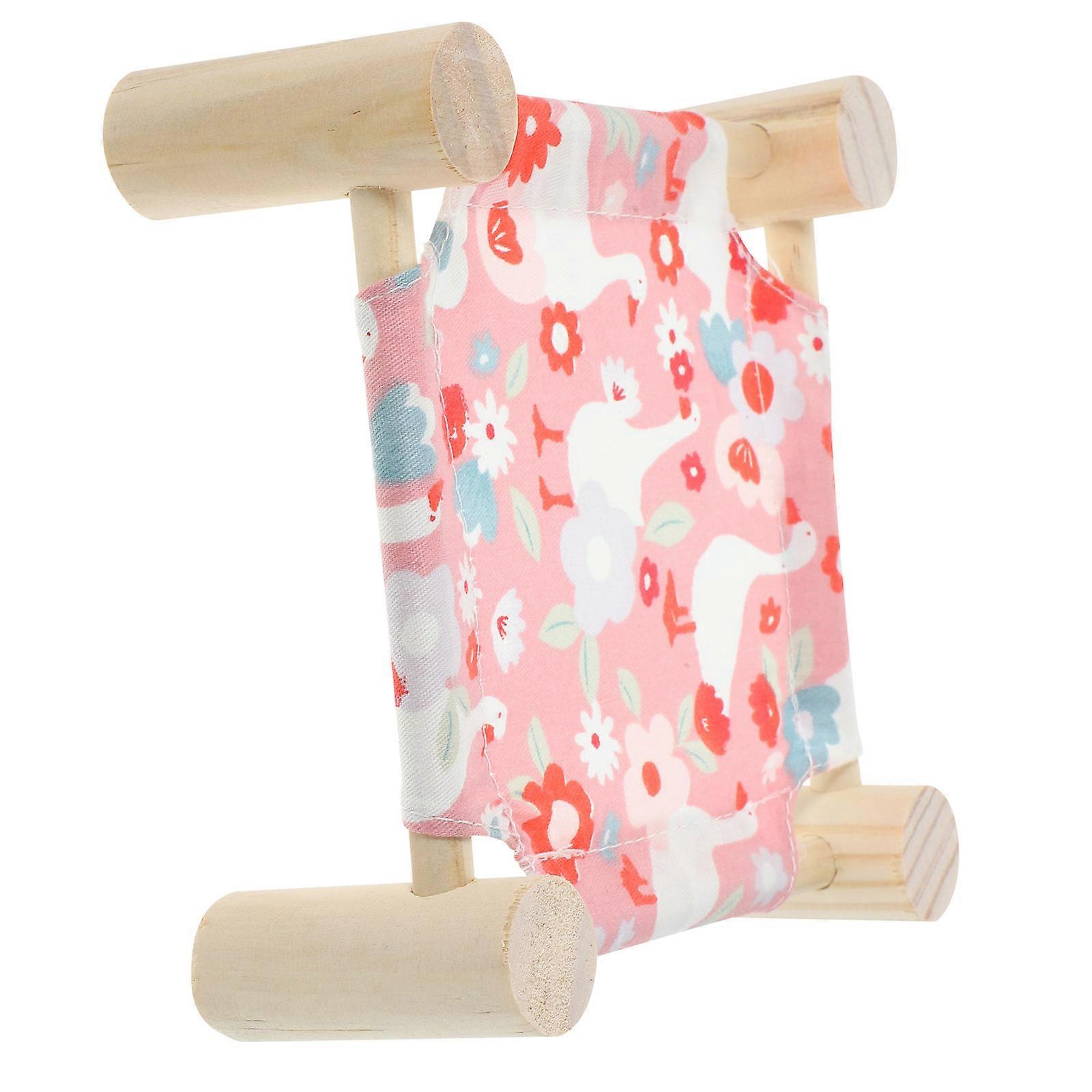 Pet Sleeping Bed Wooden Elevated Guinea Pig Hammock with 4Pcs Set