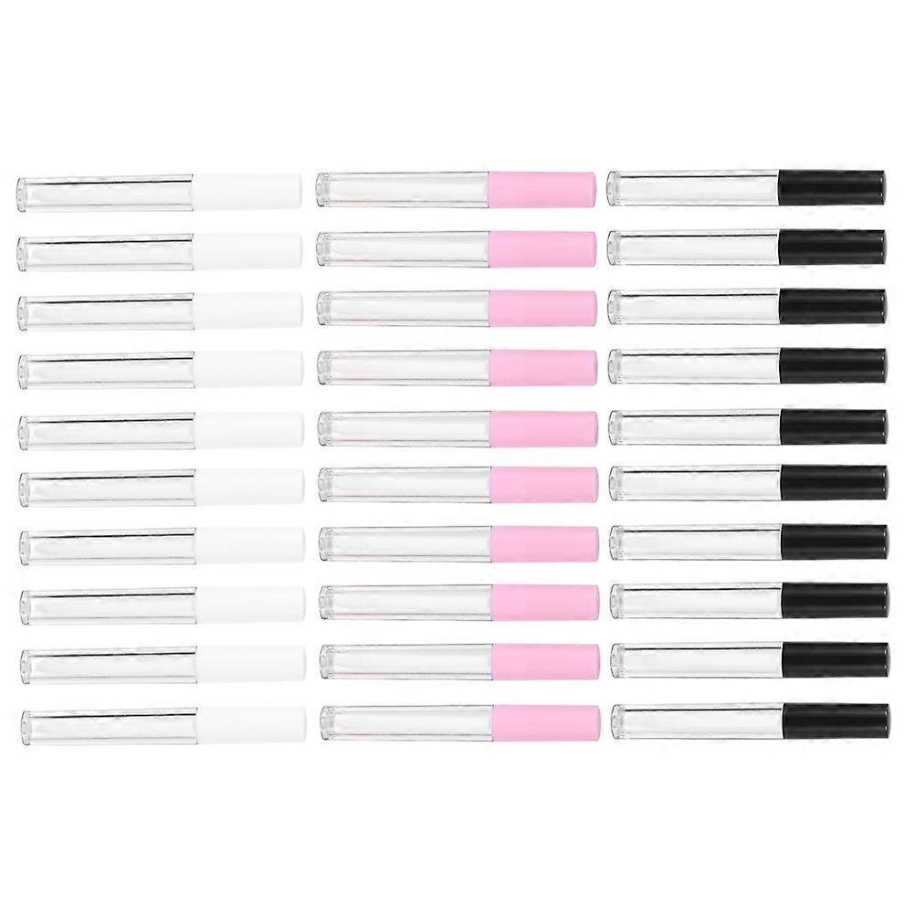 Lip Gloss Sub Tubes Round Shape White Lid Transparent Bottle 2.5ml Shopping 30Pcs