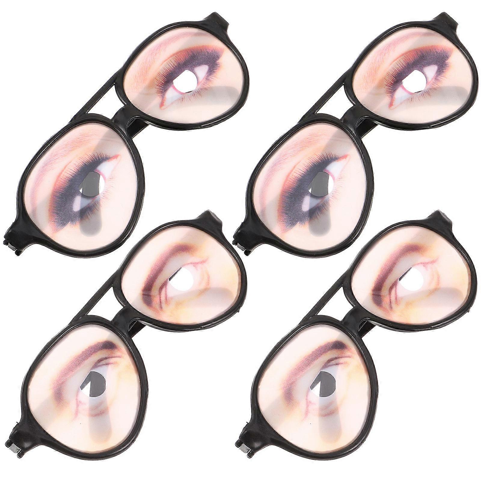 Party Glasses with Eye Pattern for Decor 16Pcs Funny Eyeglasses Set