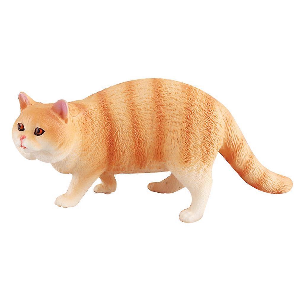 Short-Haired Cat Figurine Simulation Cat Decoration with 5Pcs Set