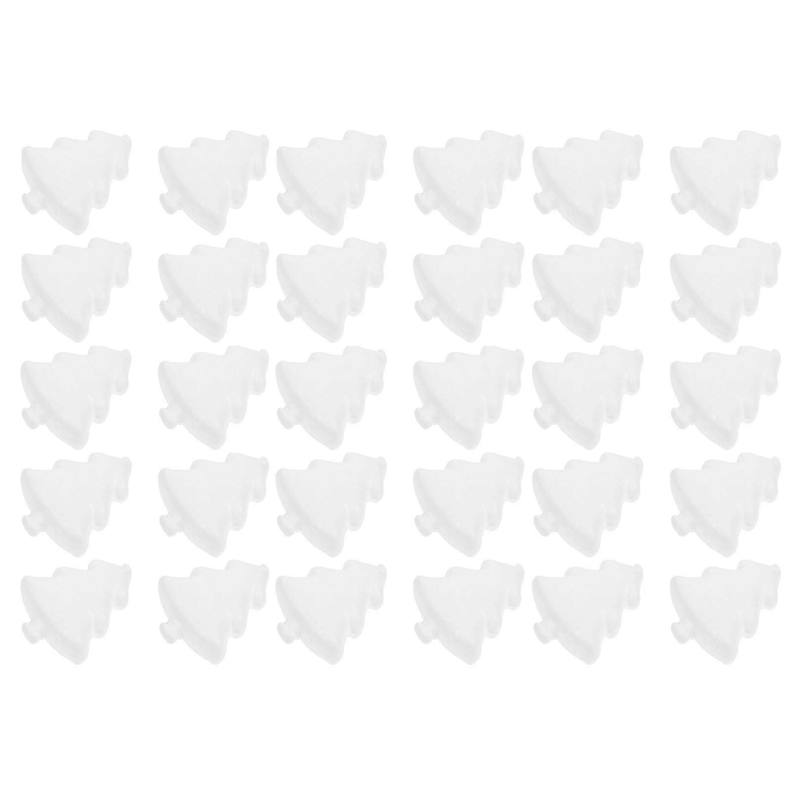 Christmas DIY Pendants Tree Shaped Pendant for Creative Use 30Pcs White