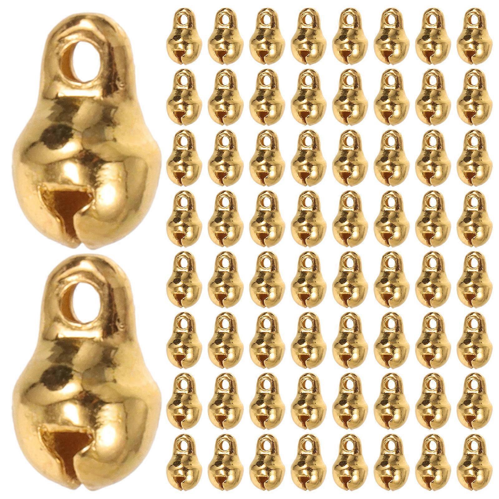 100Pcs Mini Bell Pendants Golden Metal Bells for Crafting DIY Projects