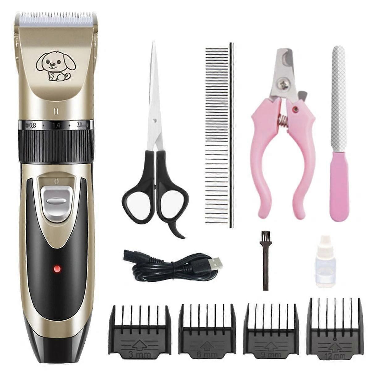 Dog Clippers Low Noise Pet Clippers Rechargeable Trimmer Cordless Grooming Tool