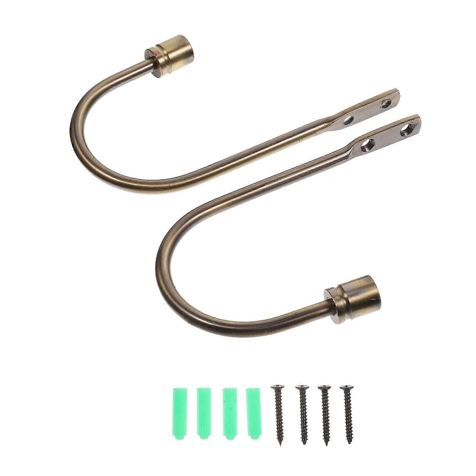 8Sets Golden Curtain Tieback Hook for Wall Mounted Curtain Holdbacks