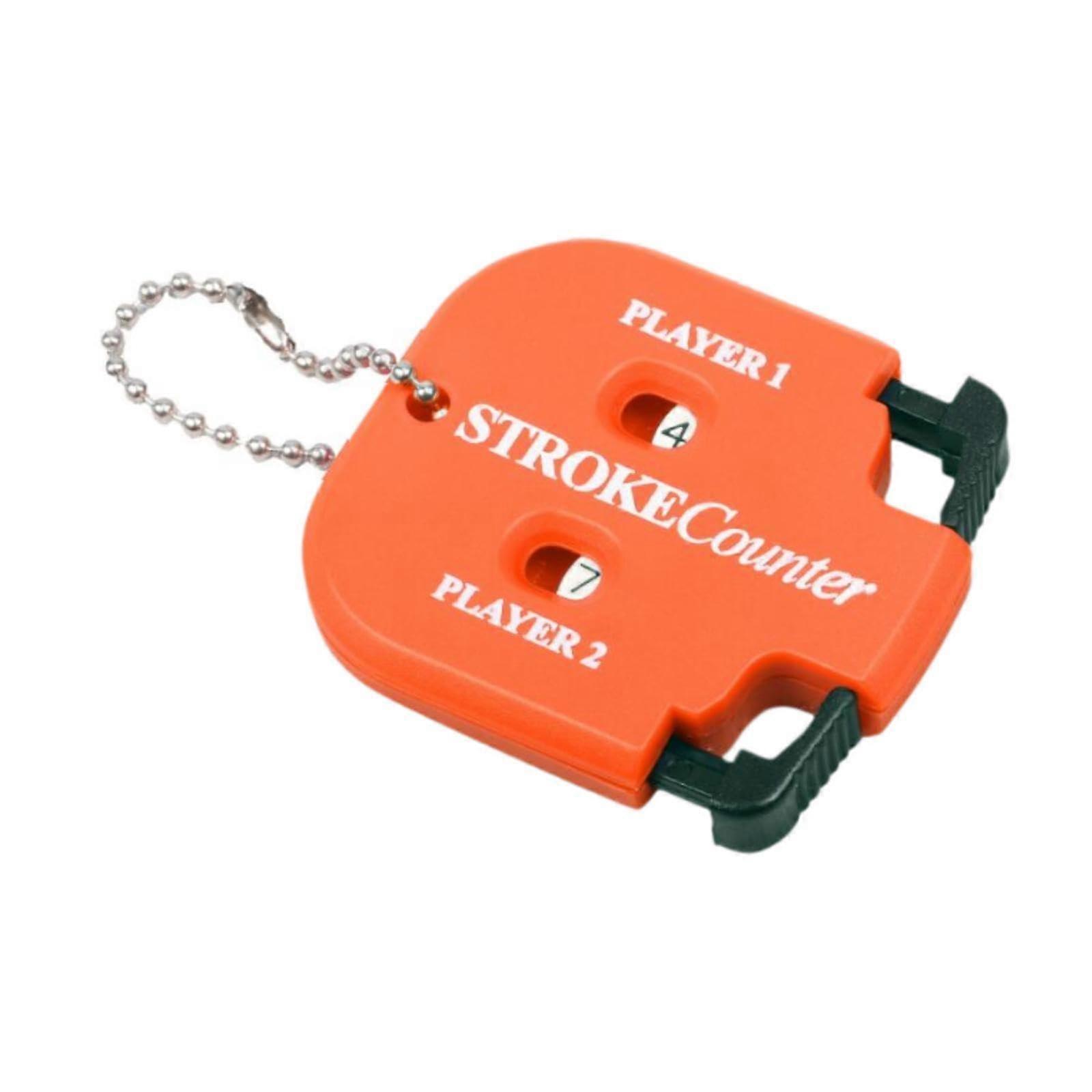 Compact Golf Stroke Counter With Key Chain Orange For Outdoor Games Portable Pocket Size
