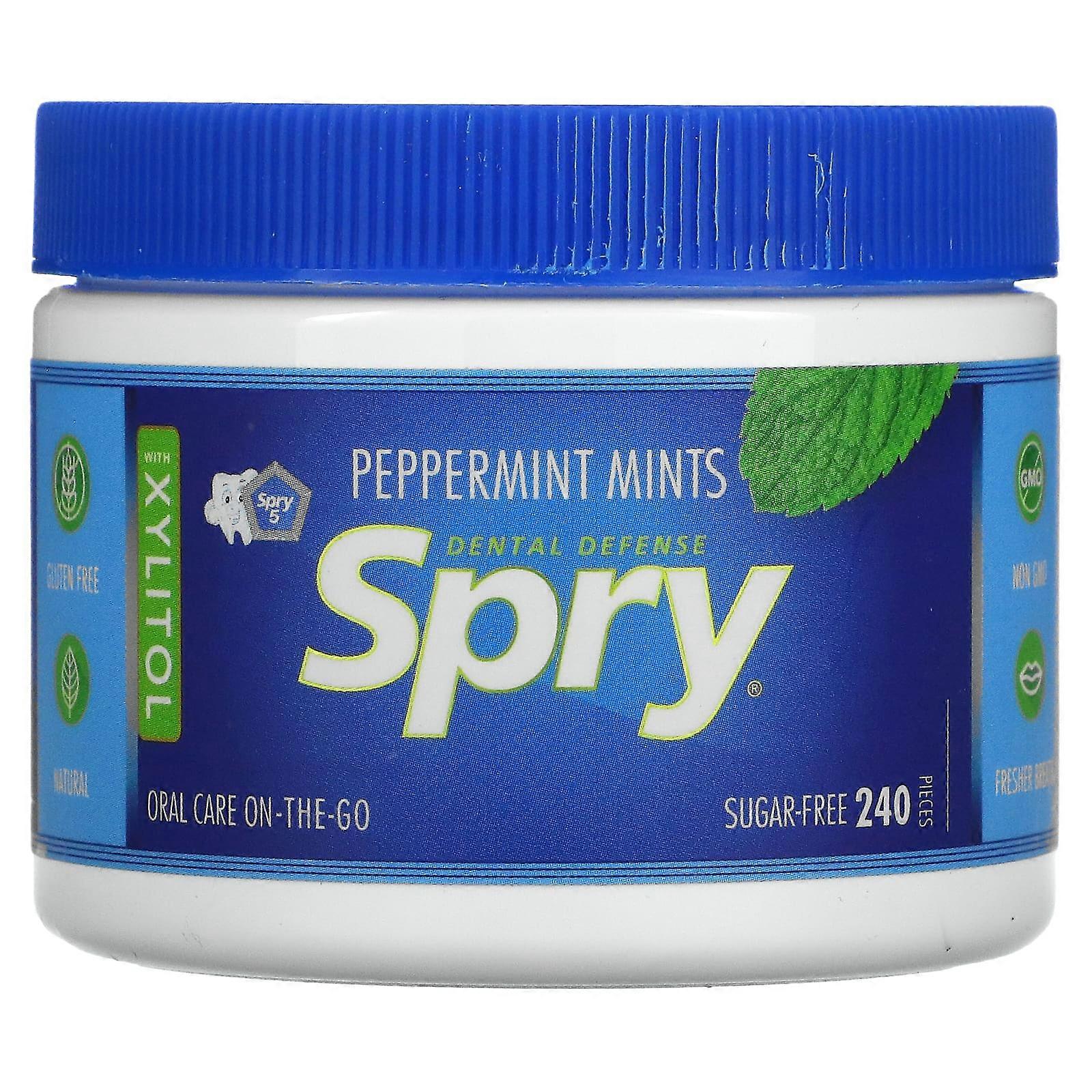 Spry, Peppermint Mints, Sugar Free, 240 Pieces