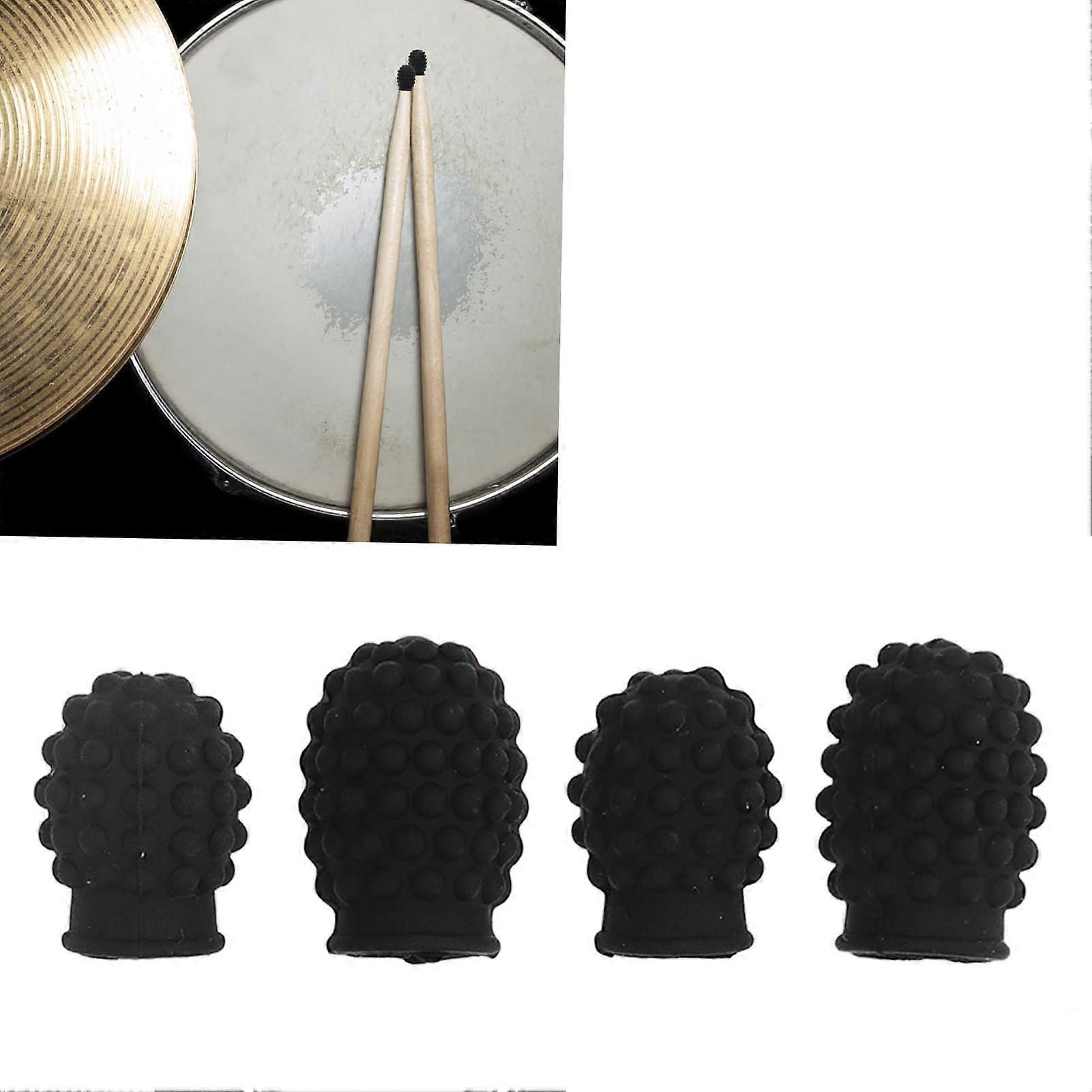 4Pcs Silicone Drum Stick Mute Set Caps for Head Size Under 10mm
