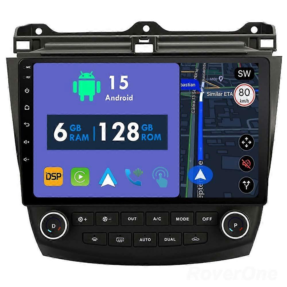 Car Radio 6G+128G CarPlay GPS Navigation Head Unit for Honda Accord 7 VII 2002 - 2008 Android Auto Bluetooth Stereo Touch Screen
