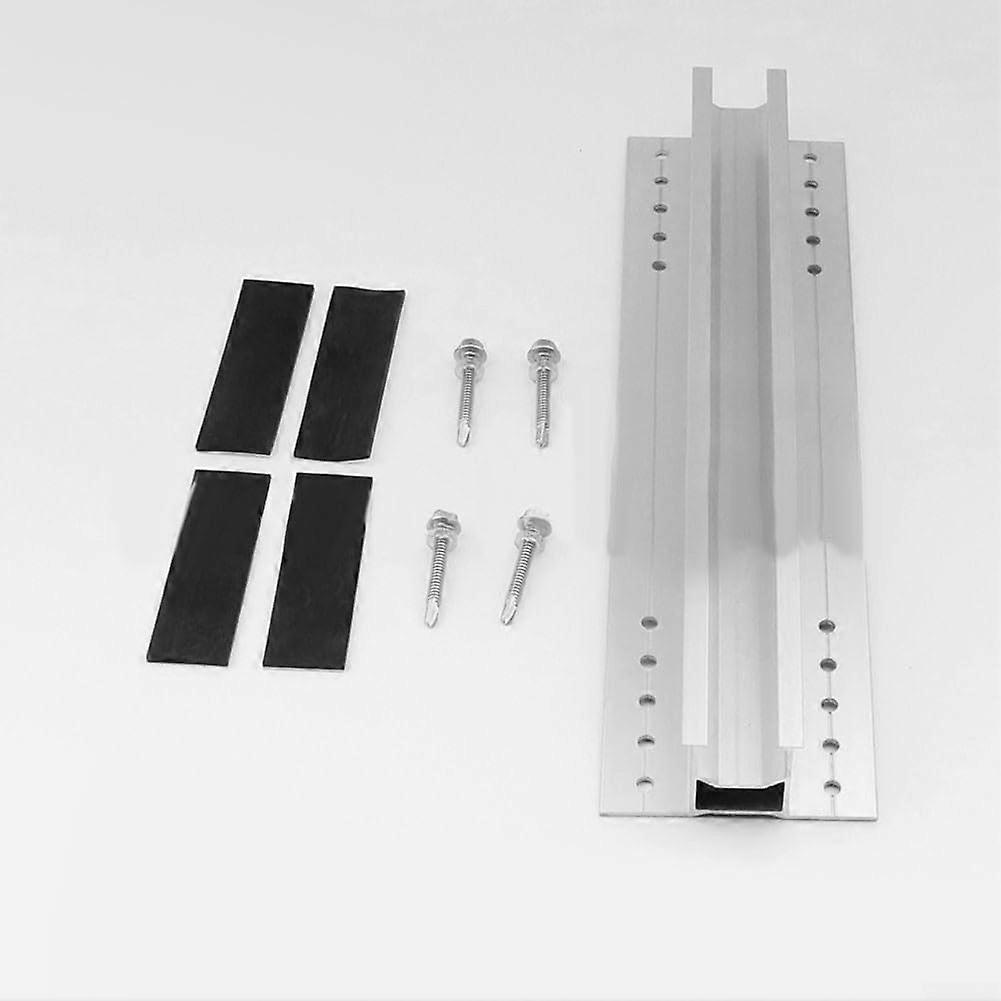PV Photovoltaic Solar Panel Mounting Rail Set, Trapezoidal Aluminum Brackets, 400mm By 80mm, Frame Module Compatible