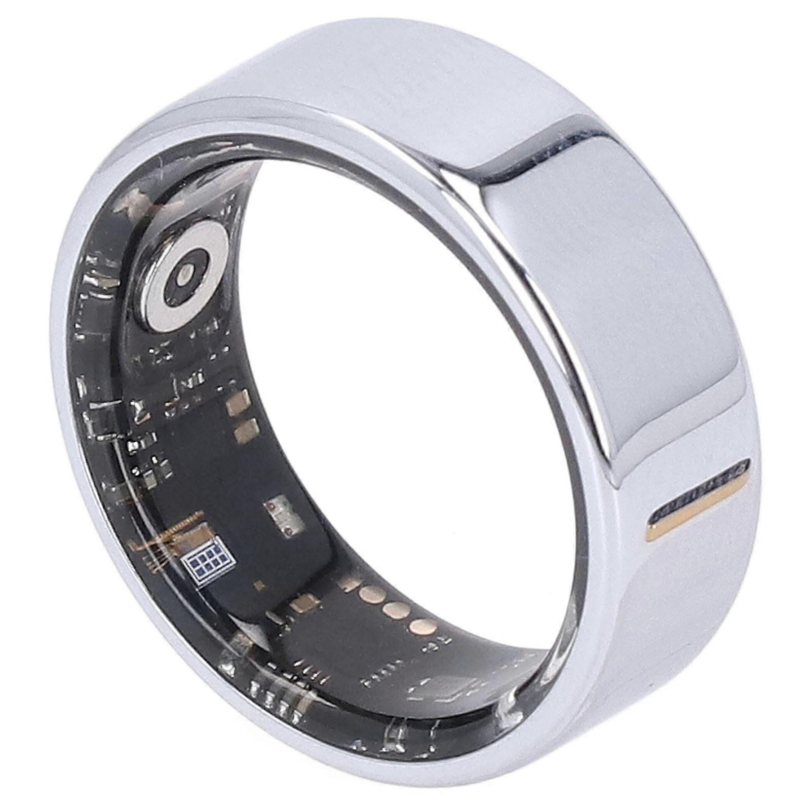 Smart Ring IP68 Water Resistant Multiple Sport Modes Step Counter Calorie Tracking Fitness Tracker Ring for Sports Silver 7 Size: Inner Diameter: 17.
