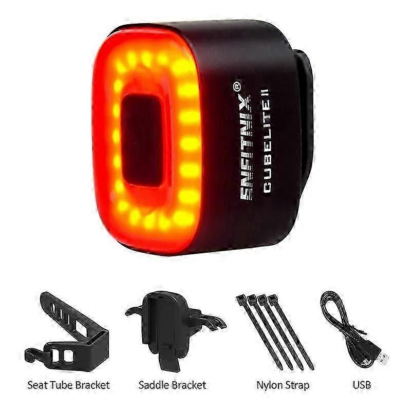 Enfitnix CubeLite II Vélo Intelligent Frein Détection Feux Arrière USB VTT Route Vélo De Nuit Équitation Lumière LED Alerte Longue Bande Lumineuses USB