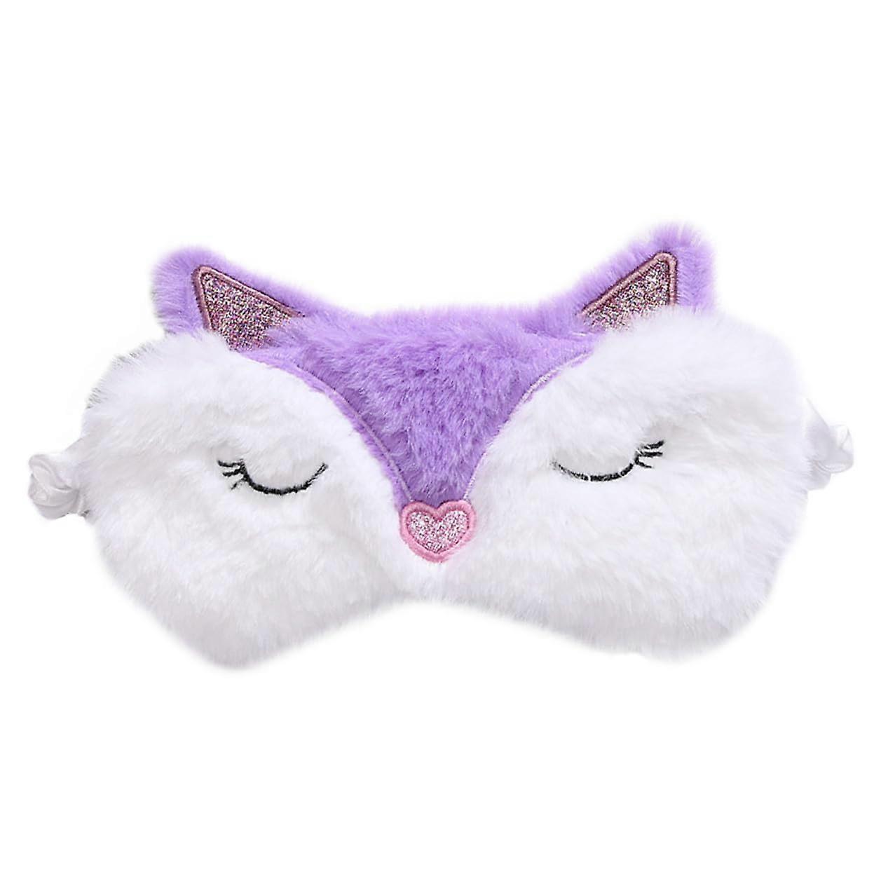 Plush Fox Eye Shade Sleep Mask Soft Blindfold For Sleeping Light Blocking Travel And Home Use For Women And Men