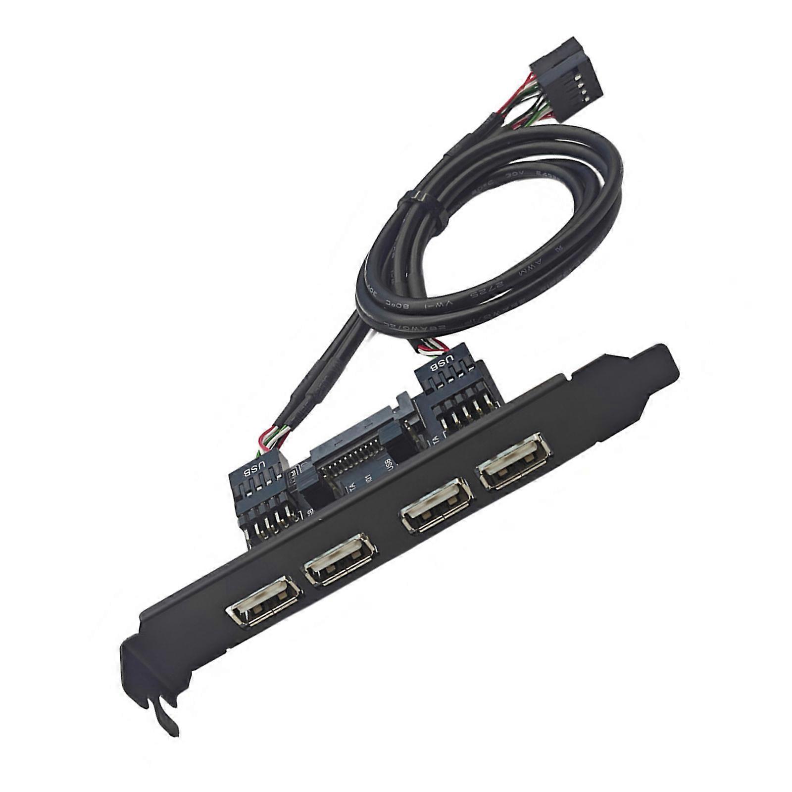 DIY Computer 9Pin USB2.0 Rear Mount Bracket Featuring Shielding And Broad Motherboards Compatibility Multicolor