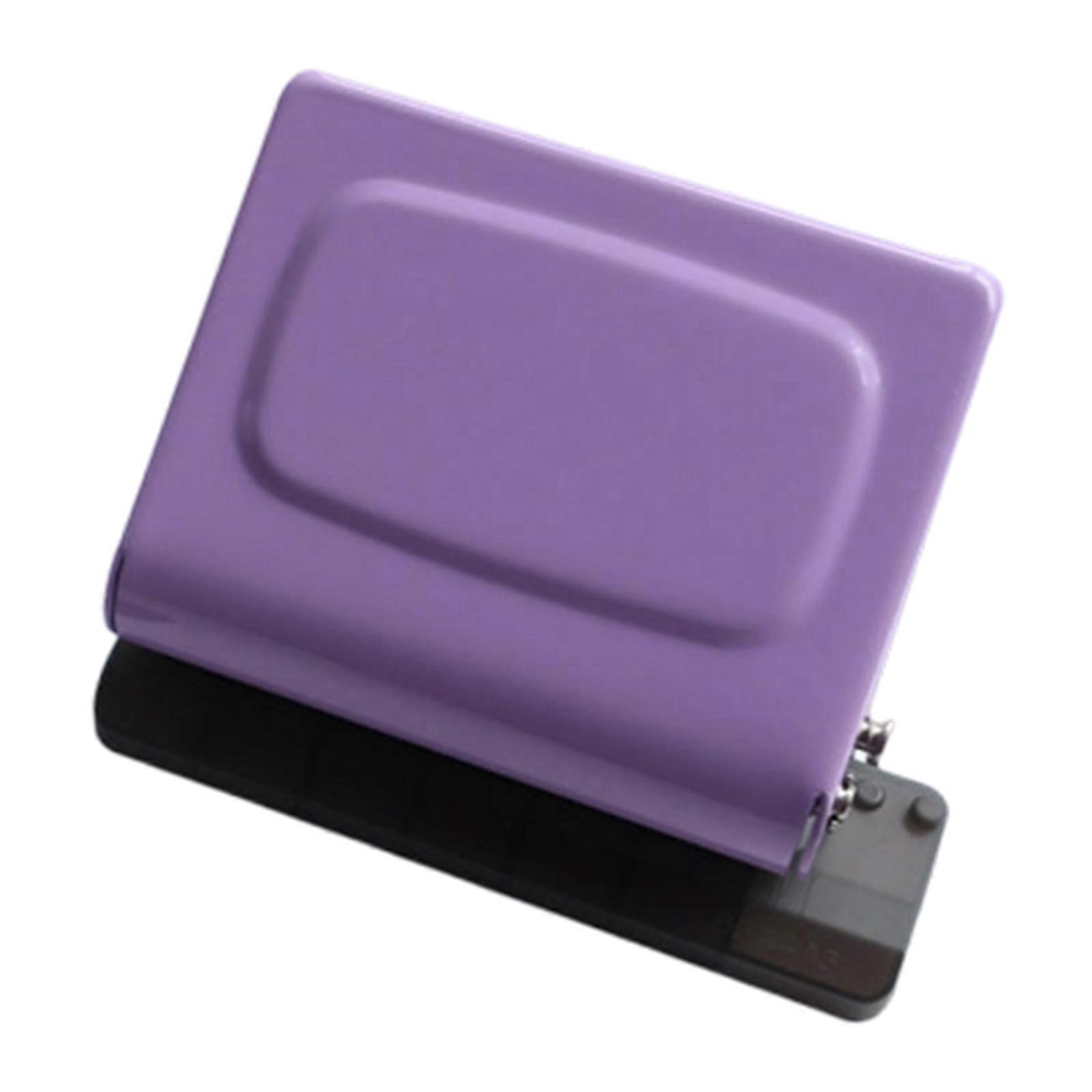 Multi Purpose 10 Hole Paper Punch Tool with Ergonomic Handle and 10 Assorted Color Binding Coils  Purple