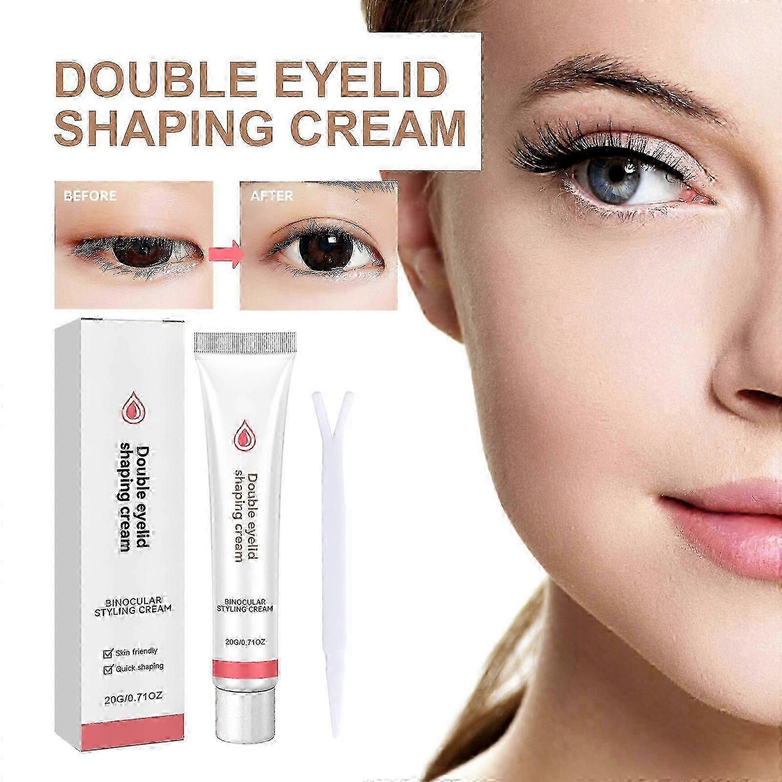 Double Eyelid Styling Cream, Double Eyelid Shaping Cream Waterproof Invisible Double-Fold Eyelid Cream with Y Stick