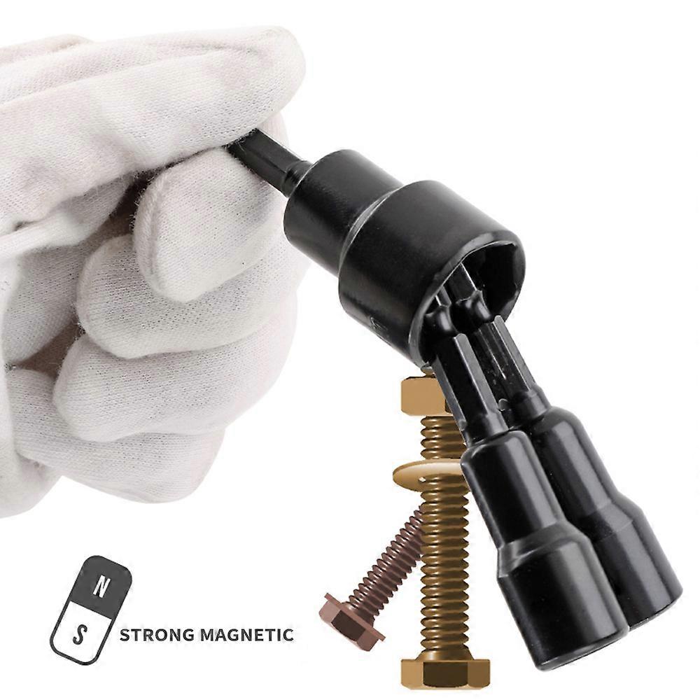 Magnetic nut driver set 12-Pack for power tools, chrome-vanadium steel hex bits with SAE & metric sizes