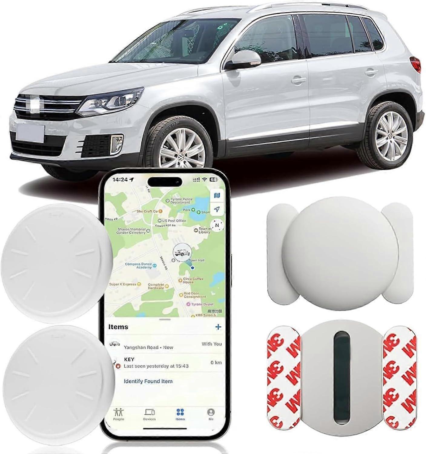 Tracker Device for Vehicles No Subscription GPS Car Tracker Works with Apple Find My(iOS O