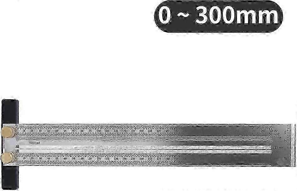 T-Type Scribing Ruler, 300mm Silver, Scribing Tools Stainless Steel Hole Ruler, Precision Marking Tools for Locating and Marking Carpentry M