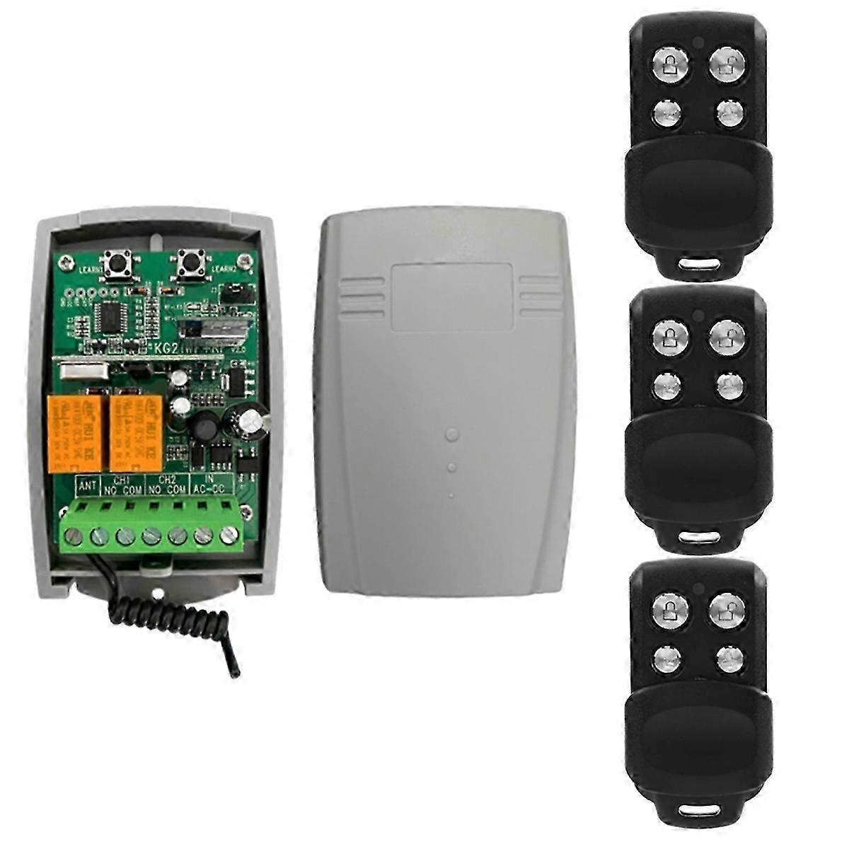 Tuya WiFi 7-32V Garage Door Receiver 4CH 433.92MHz Universal Fixed Scroll Code Remote Control Set SZRH