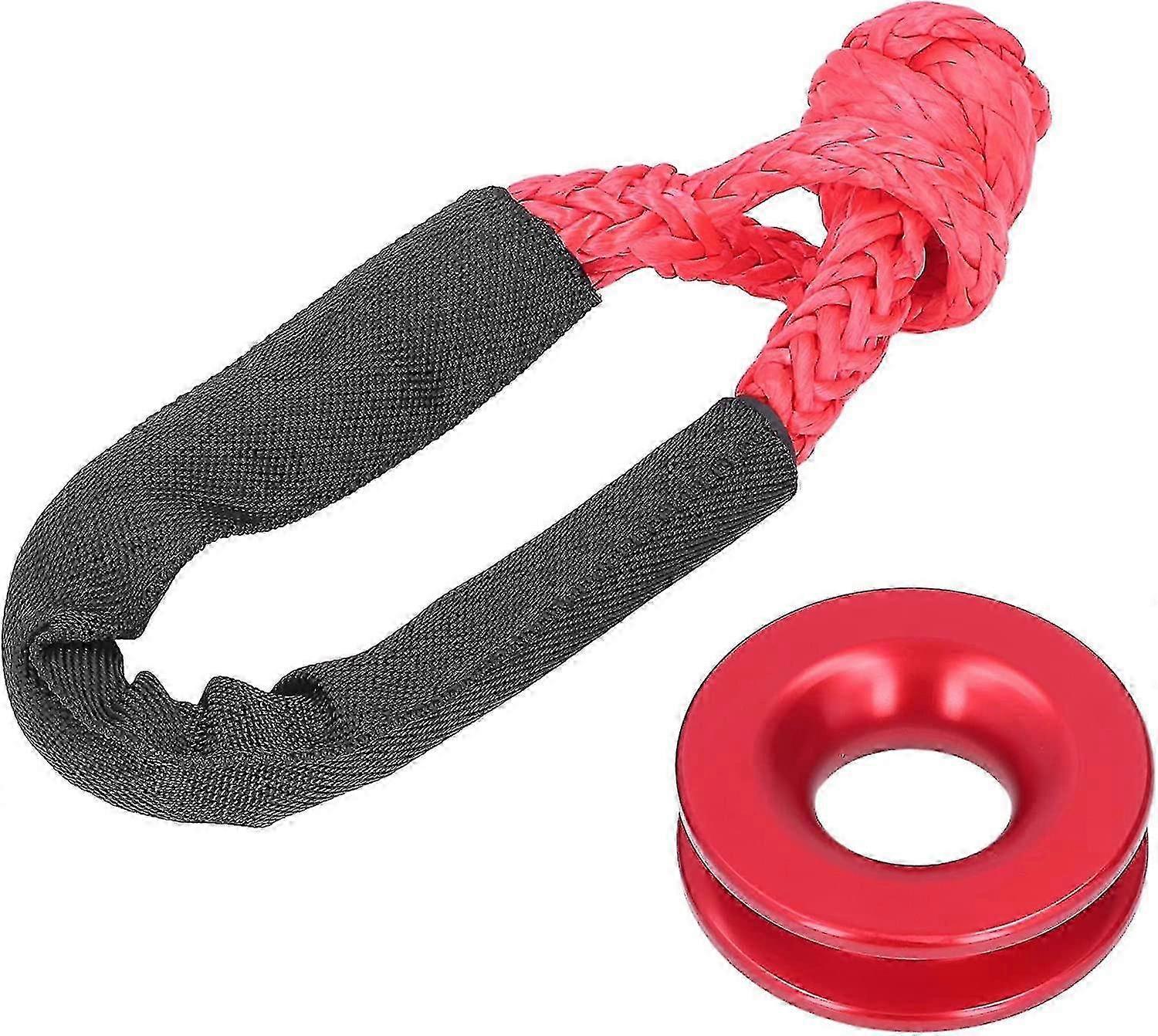 Synthetic soft chain rope recovery kit red