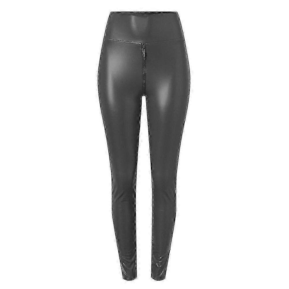 Offene Hose aus mattem Leder mit PU-Material – Neu im Sortiment für Damen