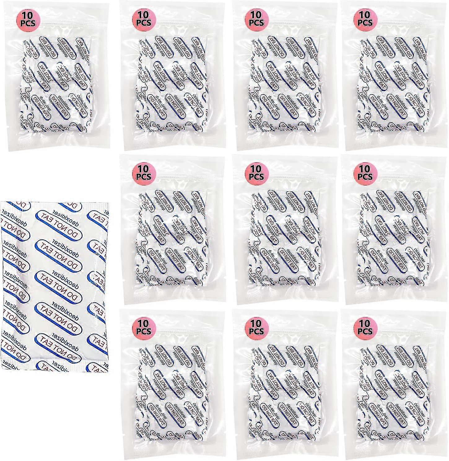 ماصات أكسجين لتخزين الطعام 200 سم مكعب، 100 قطعة ماصة أكسجين صالحة للأكل لأكياس المايلر، التعليب، الدقيق، القمح، الشوفان والأطعمة المجففة بالتجميد - طويلة الأمد