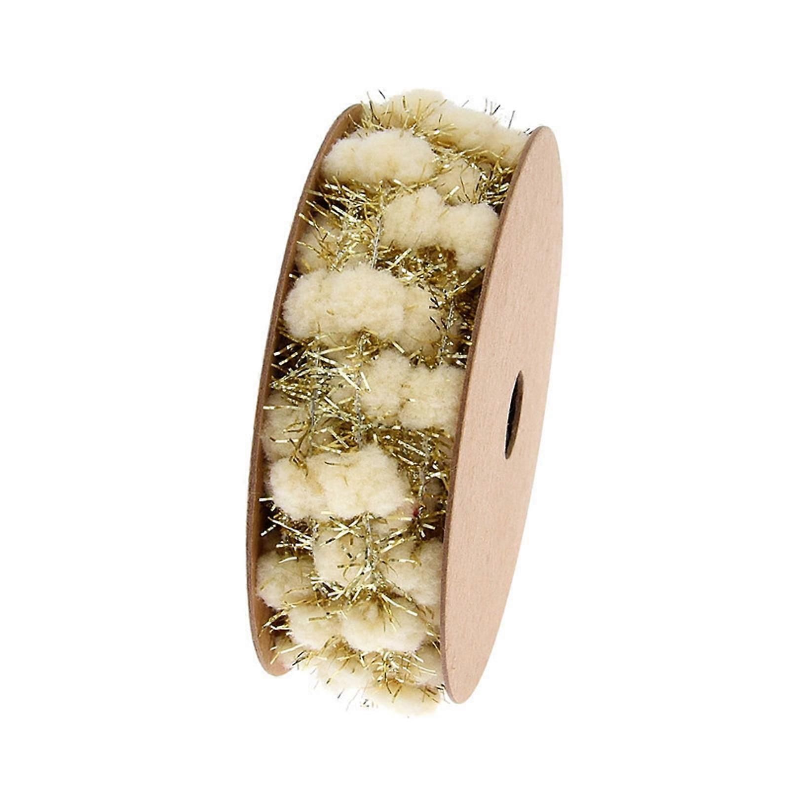 1 Roll Gift Wrapping Tape Fluffy Golden And Silver Color Onion Ball Christmas Style Soft Touch 3 Meters Iron Wire Woolen Webbing for Party