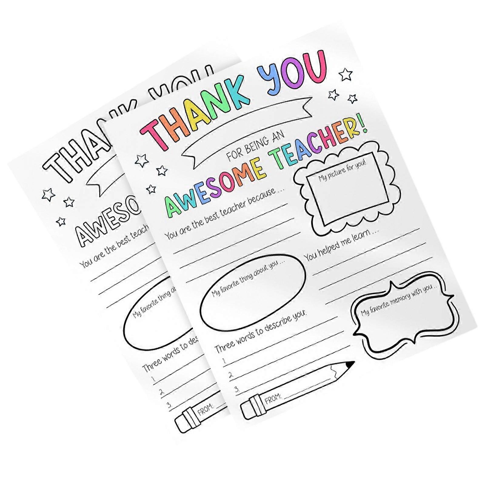 Interactive Teacher Appreciation Poster Set With Drawing Writing Space Classroom Craft Project For Kindergarten Through High School Multicolor