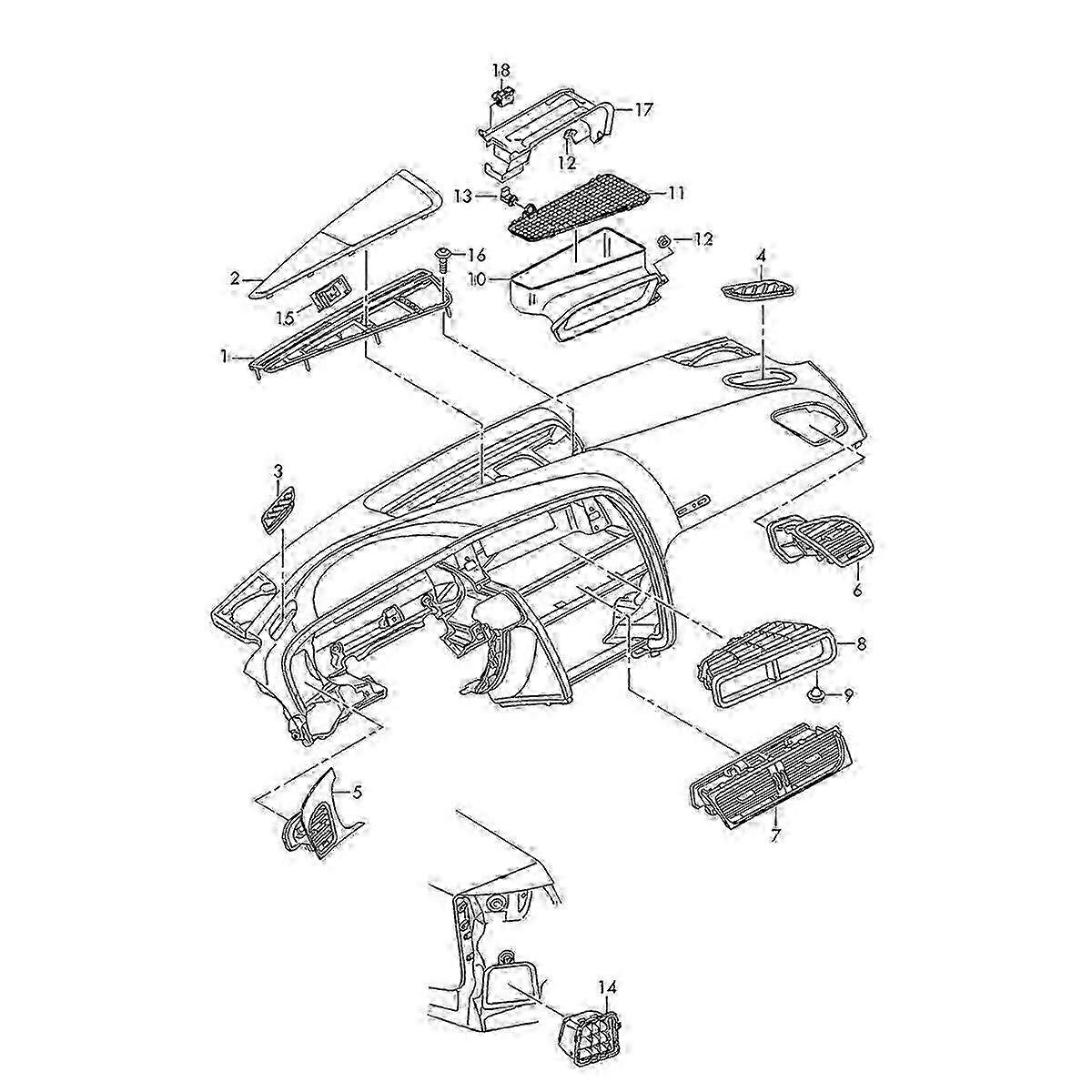 For 2009-2016 A4 B8 Front Dashboard Air Conditioning Air Outlet Compatible with Certain Brands