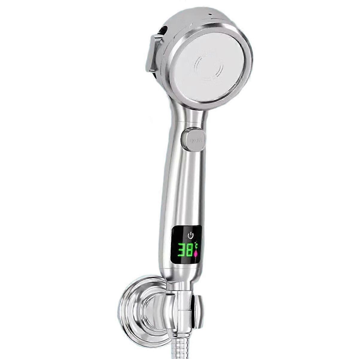 High Pressure Handheld Bathroom Shower Head Water Saving Showerhead Adjustable Gush Digital Tempera