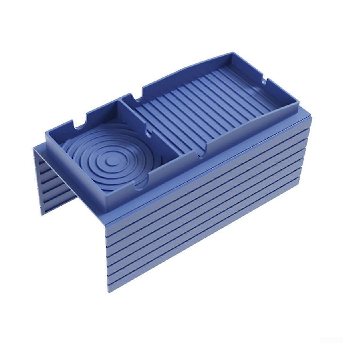 Silicone Couch Cup Holder Armrest Tray with NonSlip Design for Remote, Phone and Snacks Storage (Blue)