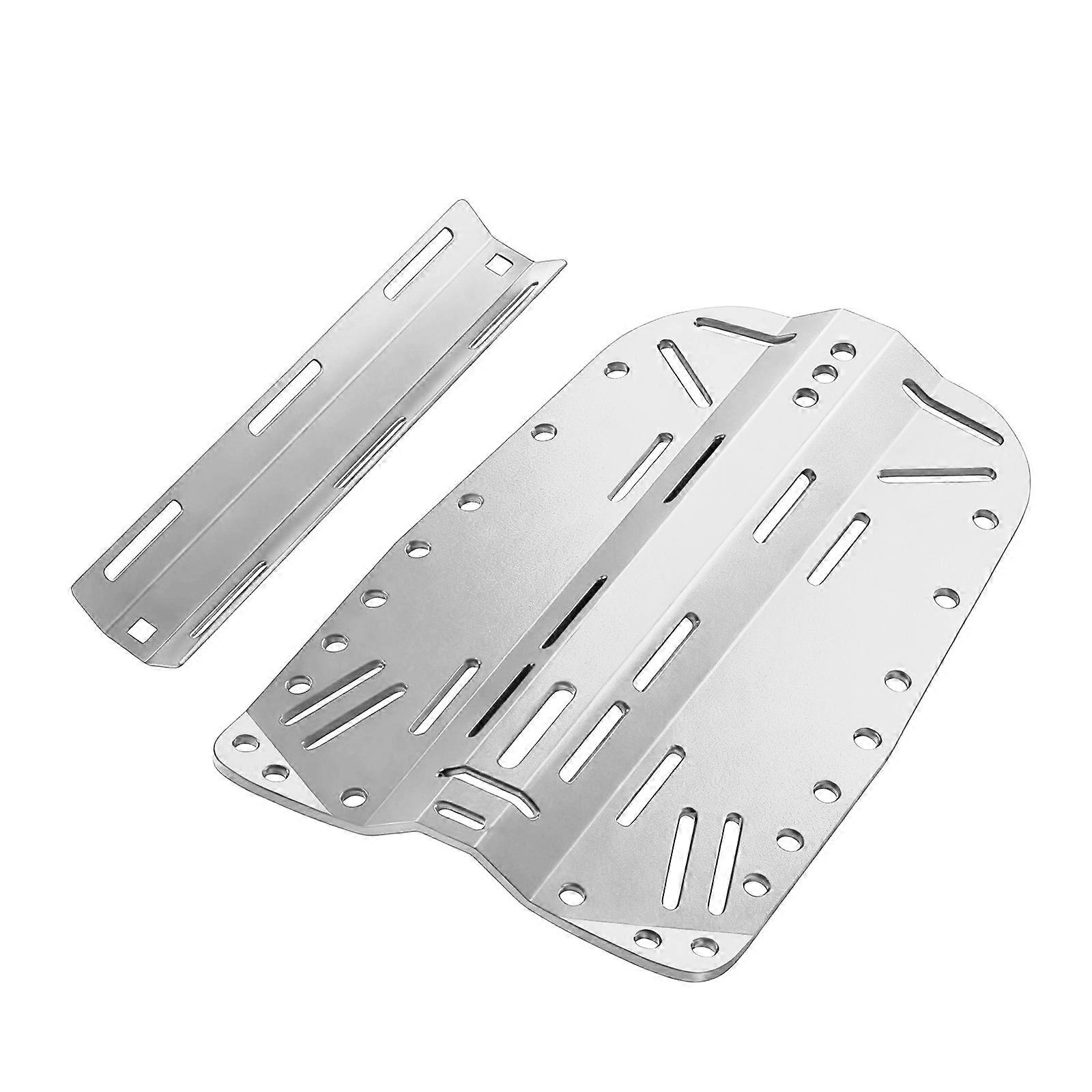 Corrosion Resistant Aluminum Diving Backplate For Single Double Tanks Configuration Weight Distribution Comfortable Extended Underwater Use  silver