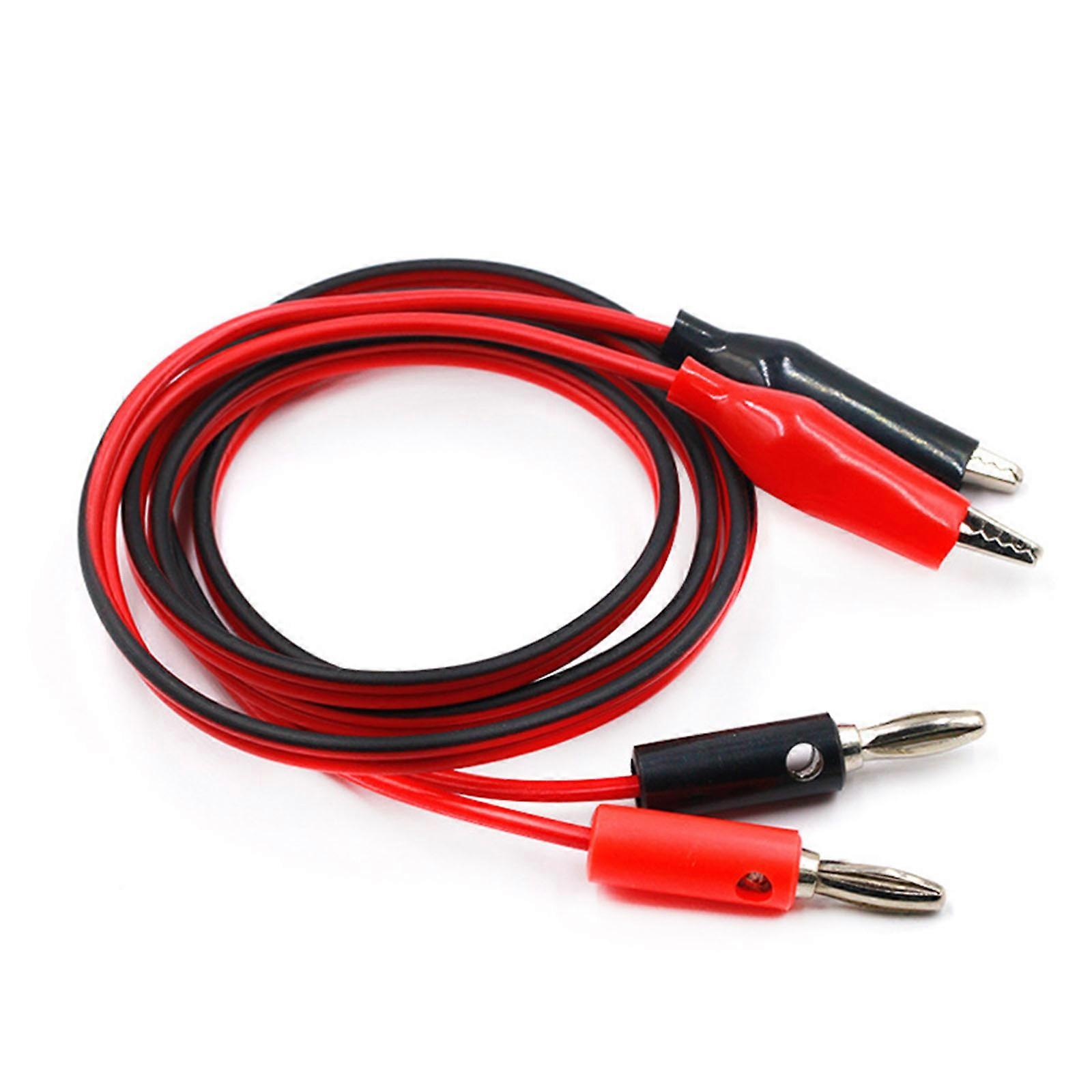 2Pcs Double End Test Leads Wire Line Banana Plug to Alligator Clip Test Leads Multimeter Testing Cable Easy to Use Multicolor