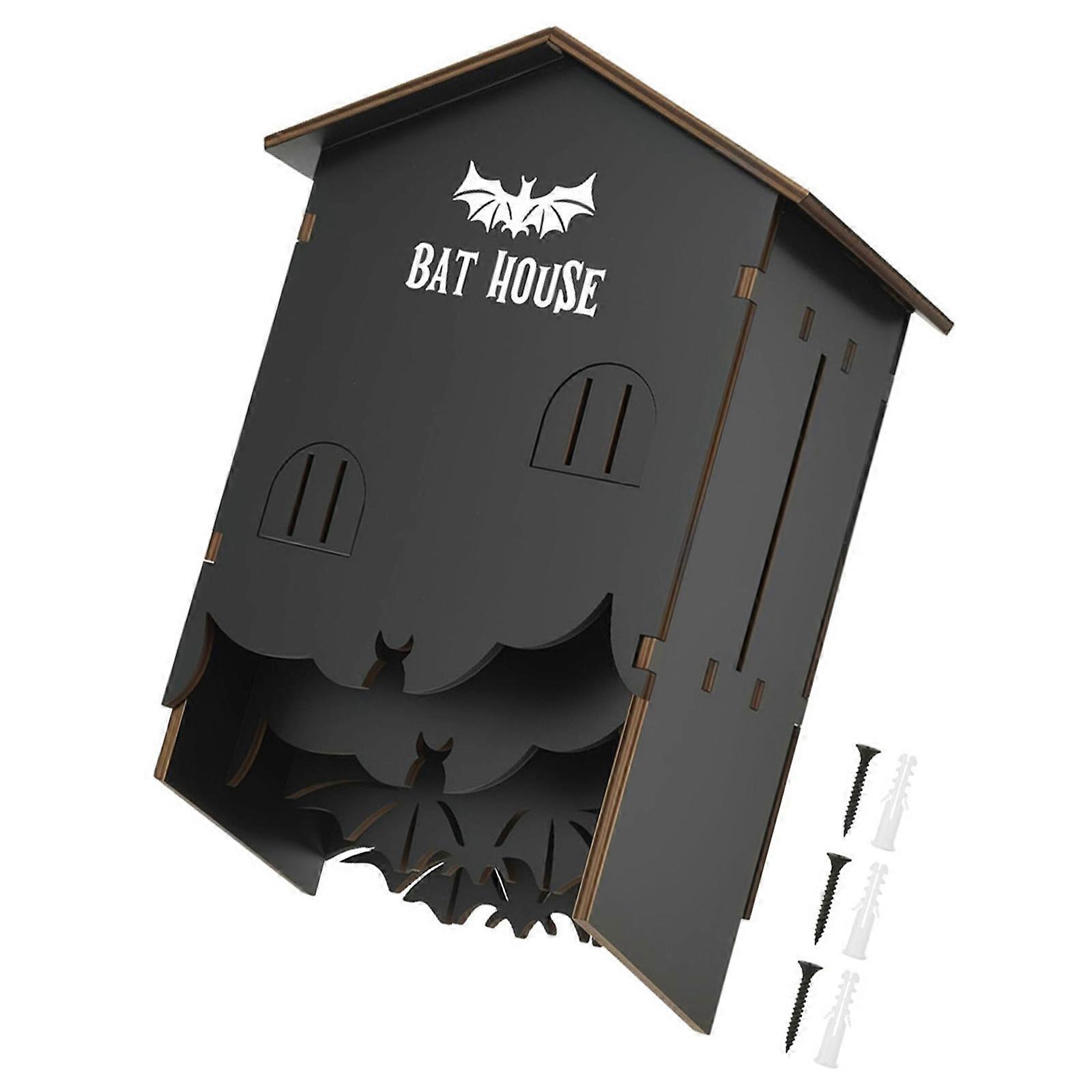 Ecological Wood Bat Nest Box For Easy Hanging Support Local Ecosystems Durability Shelter Multicolor