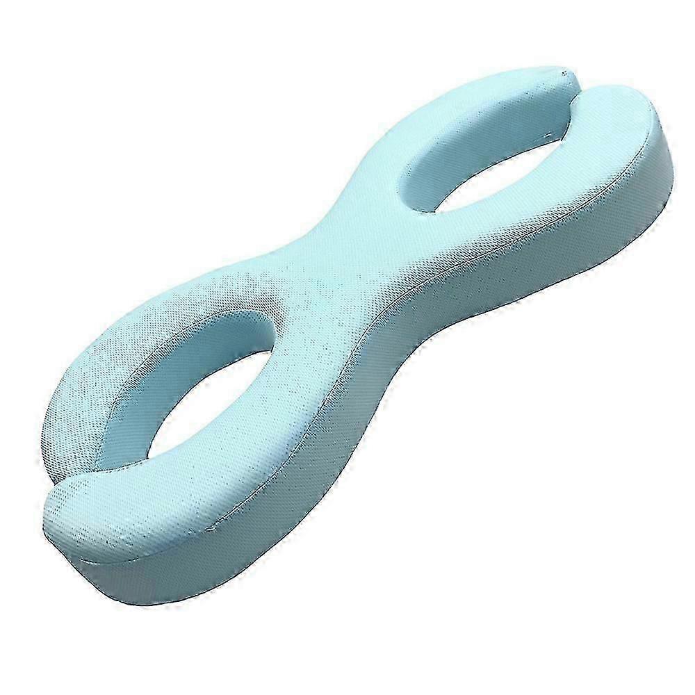 Memory foam side sleeper pillow - soft blue & anti-wrinkle design