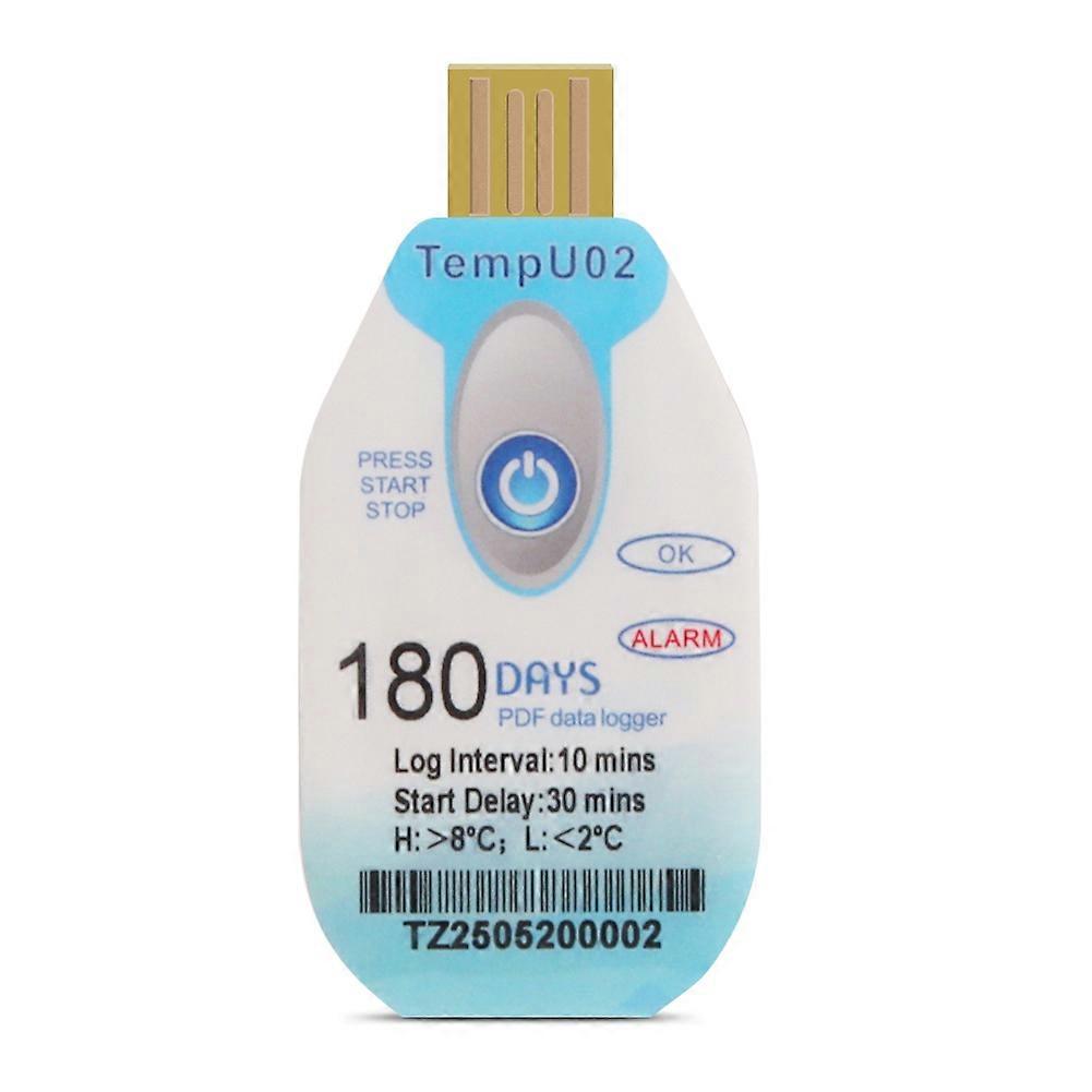 USB Temperature Data Logger Disposable 180 Days PDF Datalogger Waterproof Temp Recorder Transport Food Seafood Recorder