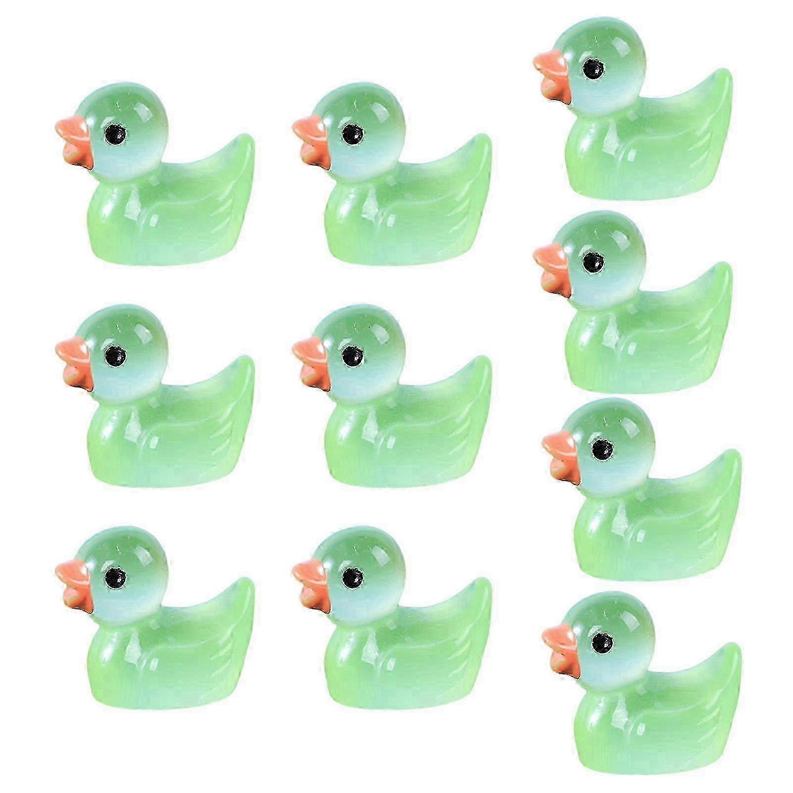 10Pcs Vibrant Colorful Fluorescent Statues with Creative Shapes and Adorable Appearances Hand-crafted Luminous Miniature Duck Figures for Ho
