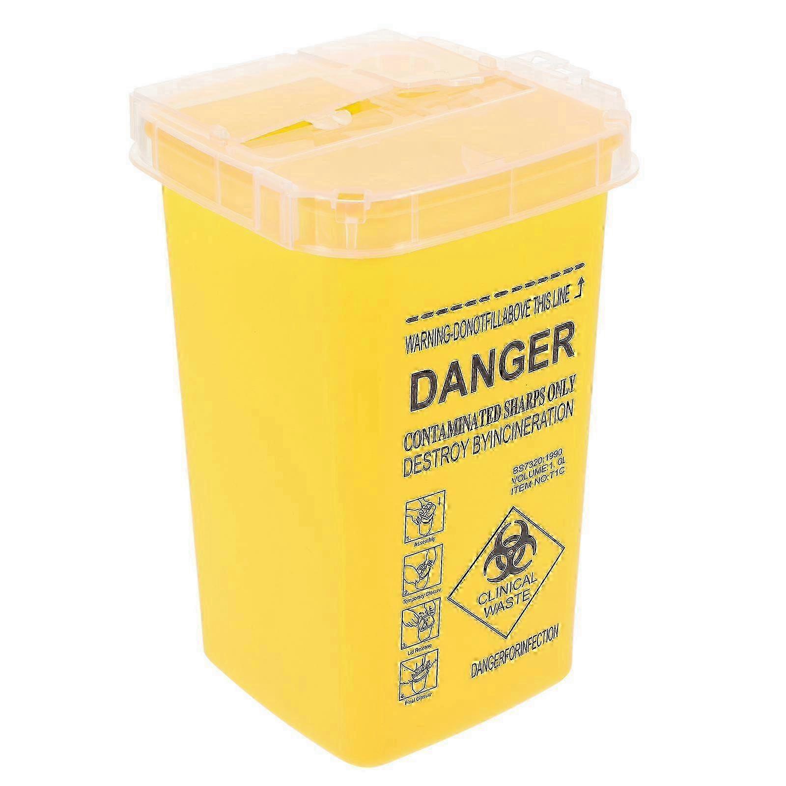 Sharps Container Small Sharps Waste Bin Needle Disposal Container Needle Waste Box and Lid