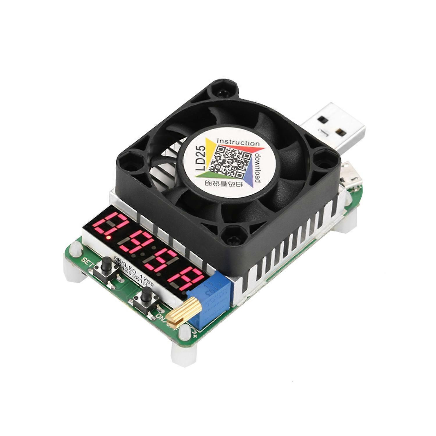 LD25 USB Electronic Load Digital Display Battery Test Adjustable Resistor Voltage Current Mete