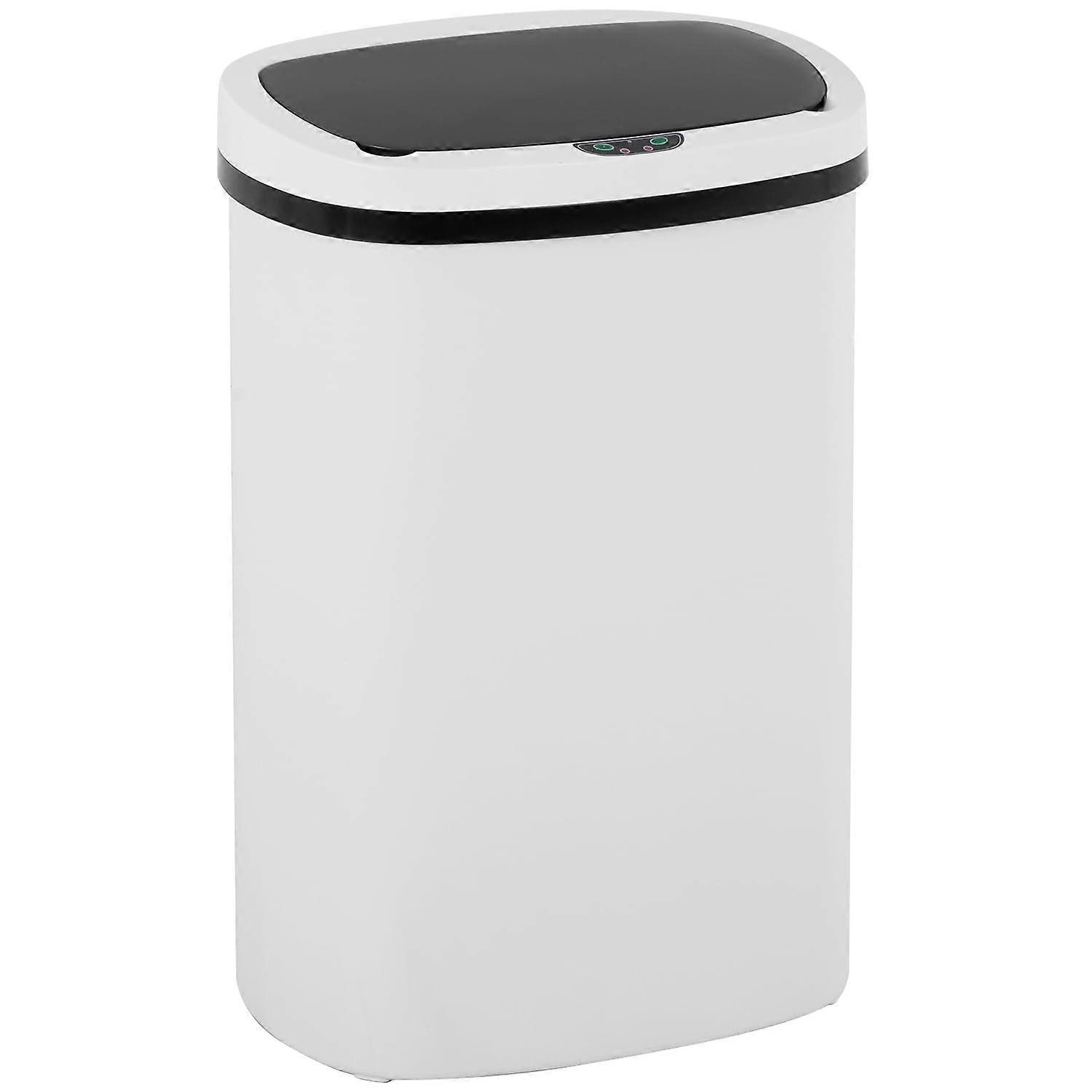 13 Gallon Motion Sensor Trash Can with Lid, Touchless Waterproof Plastic Garbage Bin for Kitchen, White