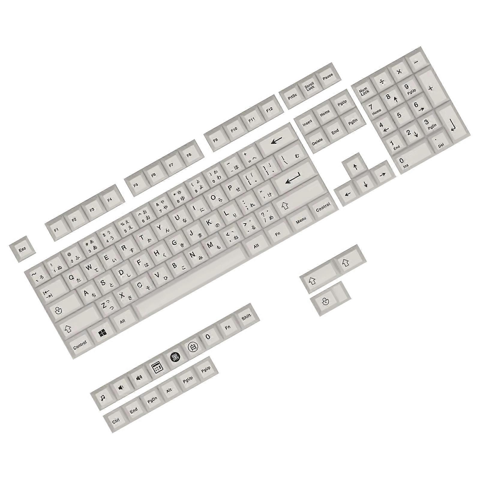 PBT Keycaps Set Minimalist White Keycap  XDA Profile for 61/ 87/104/108 Layouts Mechanical Game Keyboards Keycaps Multicolor