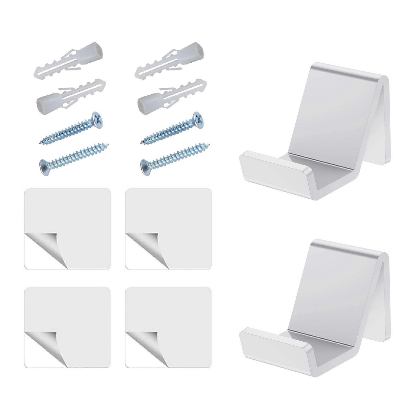 Set of 2 Convenient Shelf for Game Handles Headphones Storage Shelf Game Controllers Brackets Headsets Organizers Rack  White