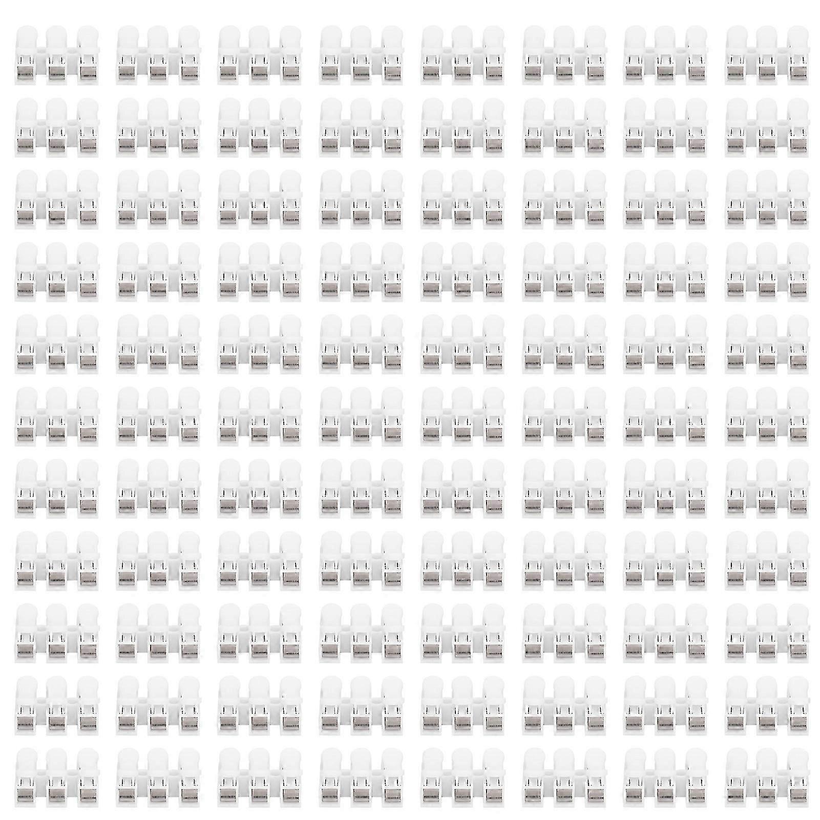 500Pcs 3 Pin Push Cable Connector Terminal Wire Quick Connect Clamp Terminals Blocks