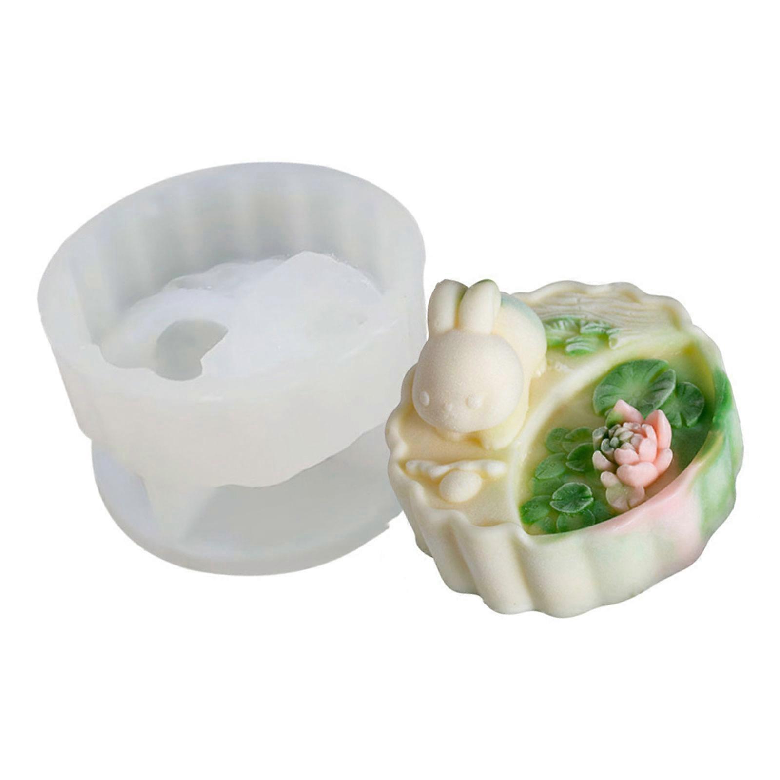 Kitchen Gadget for DIY Mooncakes Practical Mooncakes Designs Stamp Handheld Rabbit Embosser for DIY Pastries Multicolor