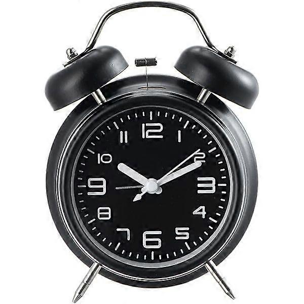 Powerful alarm clock for adults with deep sleep - black