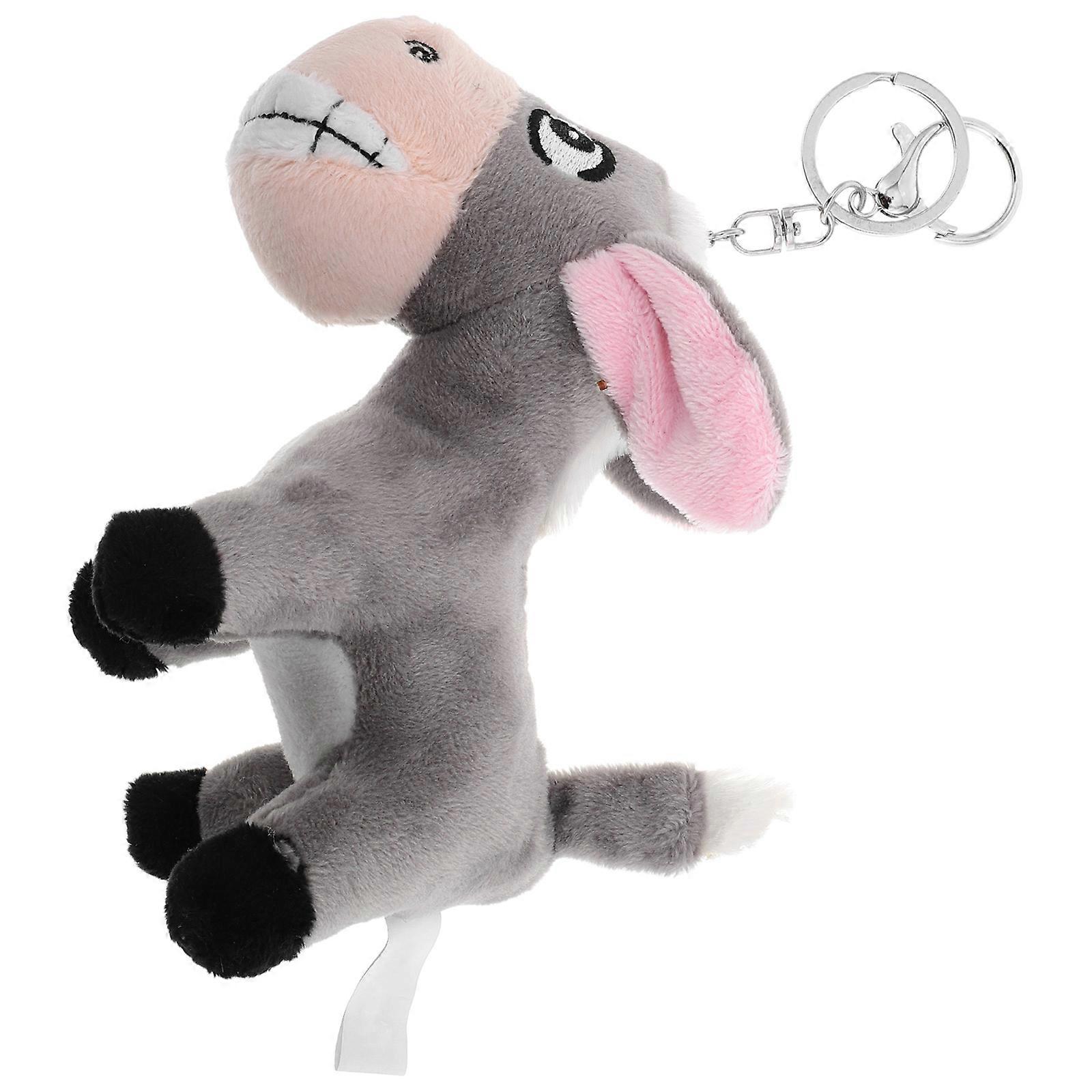Plush Donkey Keychain for Decor with Portable Size