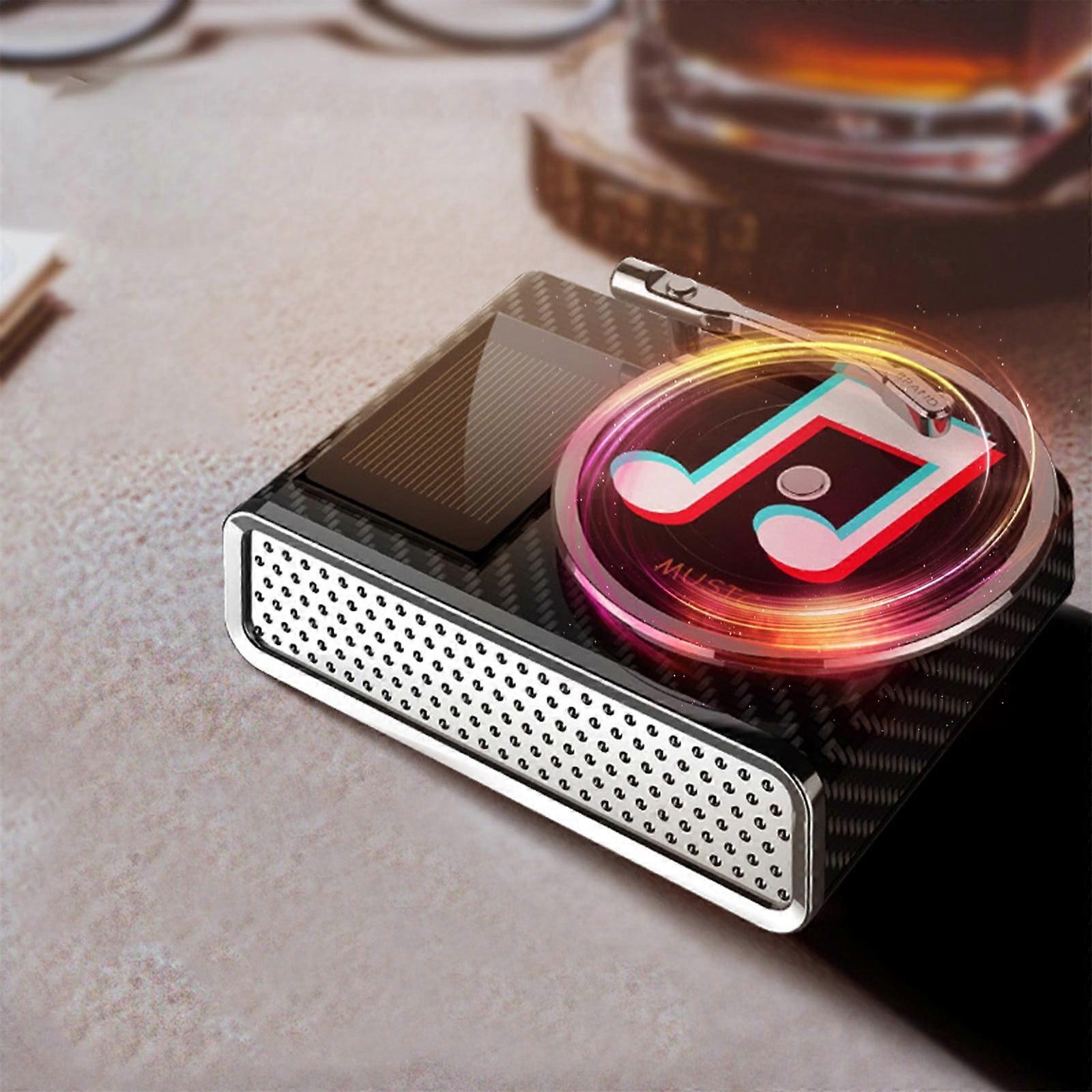 Txmfgh Solar-Powered Rotating Aromatherapy Diffuser for Car Interior Decoration - Record Player Design with Freshener Tablets