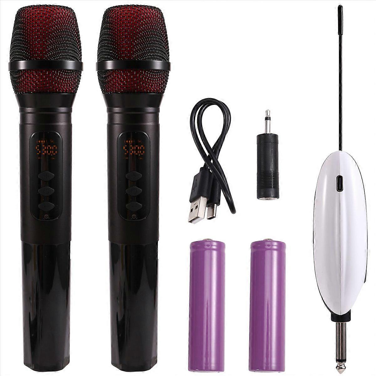 UHF Wireless Rechargeable Microphone Expander 6.5mm Microphone Mixer