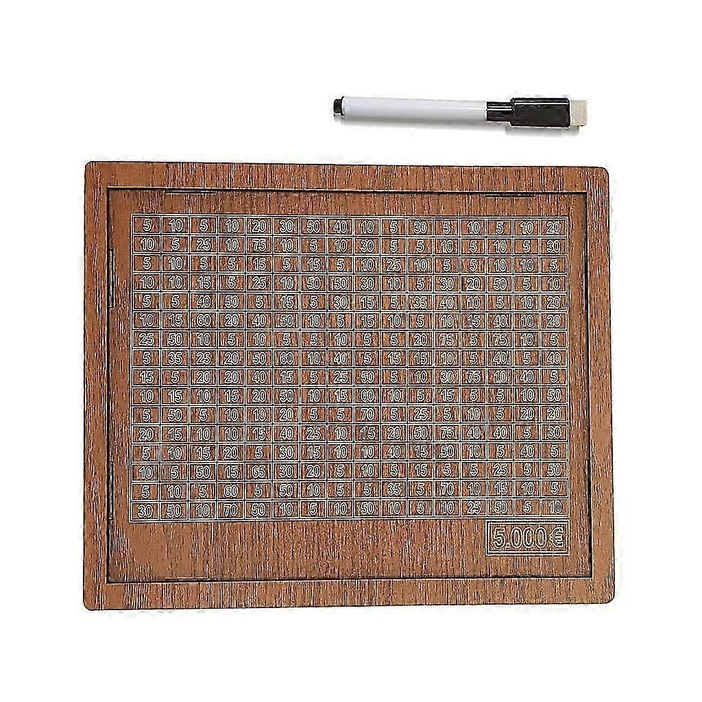 Wooden Reusable Piggy Bank with Number Targets for Saving and Birthday Gifts