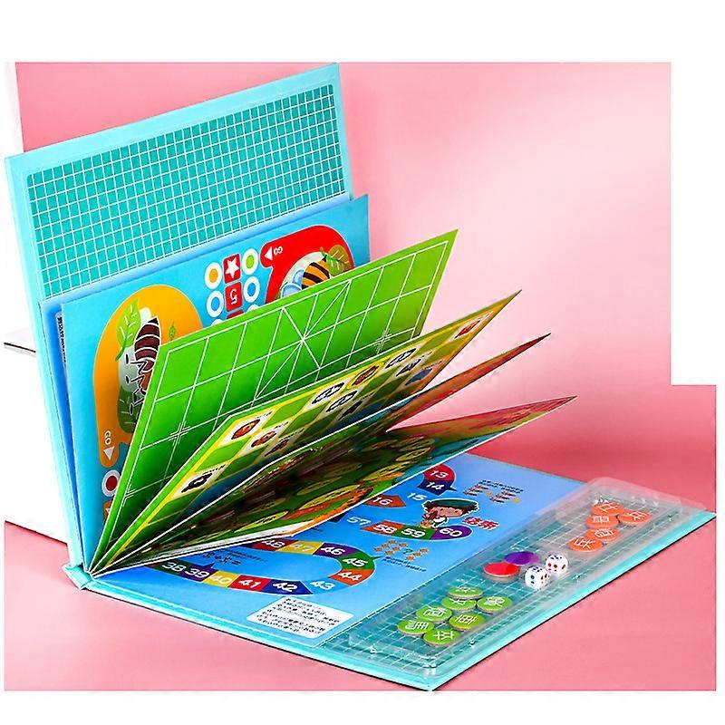 Children's book-style six-in-one multi-functional game board, chess, animal chess, traffic chess, adventure chess, educational toy